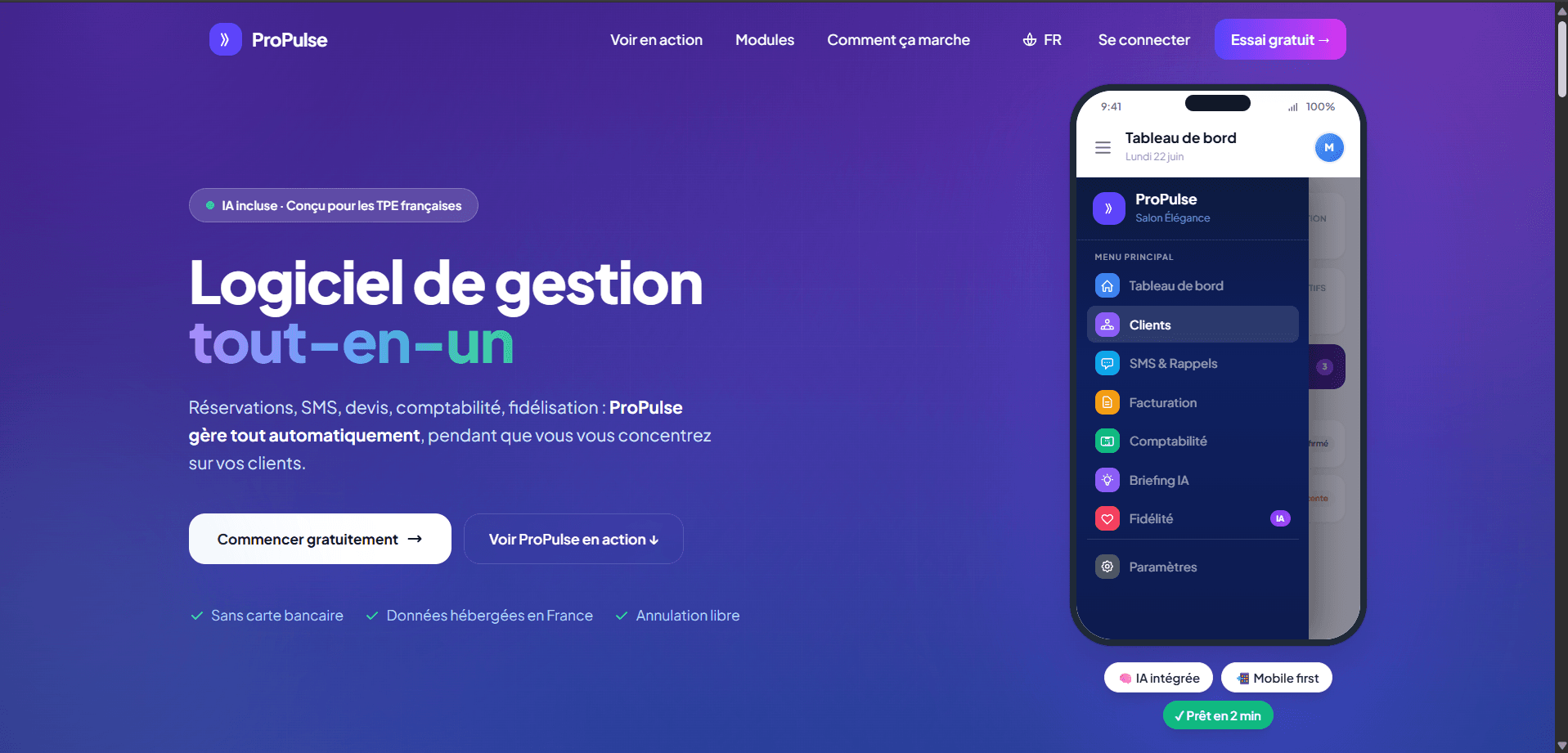 Page d'accueil du site ProPulse — propulse-app.fr